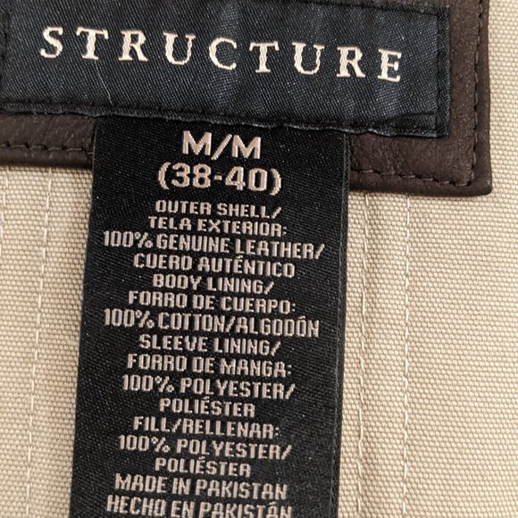 Men's medium size 38-40 brown genuine leather jacket - Picture 6 of 9